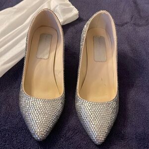 Marc DeFang rhinestone covered pumps with kitten heel, size 40 (8.5)